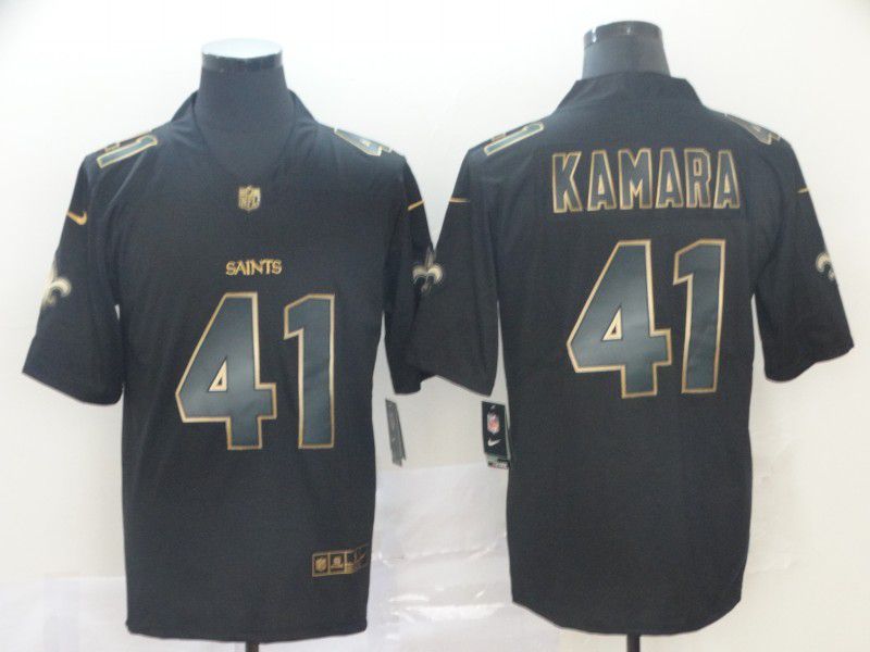 Men New Orleans Saints 41 Kamara Nike Vapor Limited Black Golden NFL Jerseys
